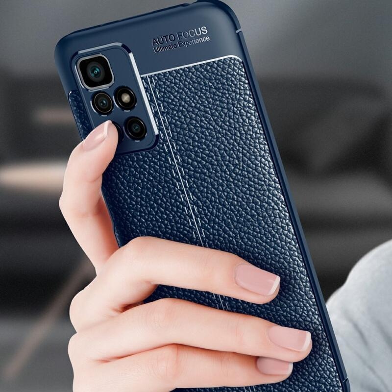 Litchi odolný gelový obal na mobil Xiaomi Redmi 10/Redmi 10 (2022) - modrý