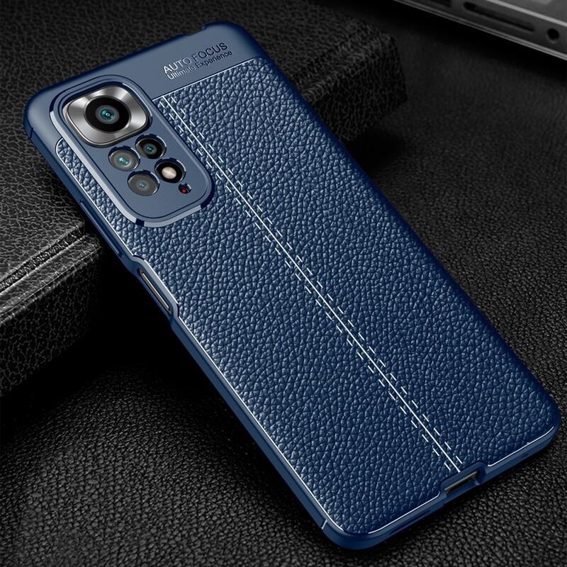 Litchi odolný gelový obal na mobil Xiaomi Redmi Note 11 4G/Note 11S 4G - modrý