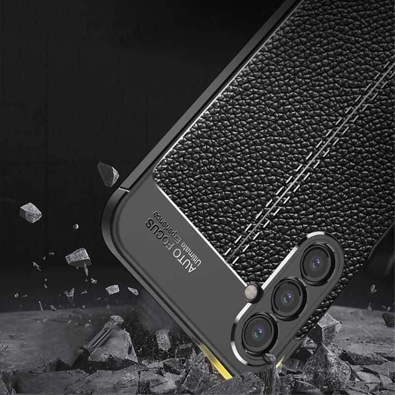 Litchi odolný gelový obal na Samsung Galaxy A14 4G/5G - černé
