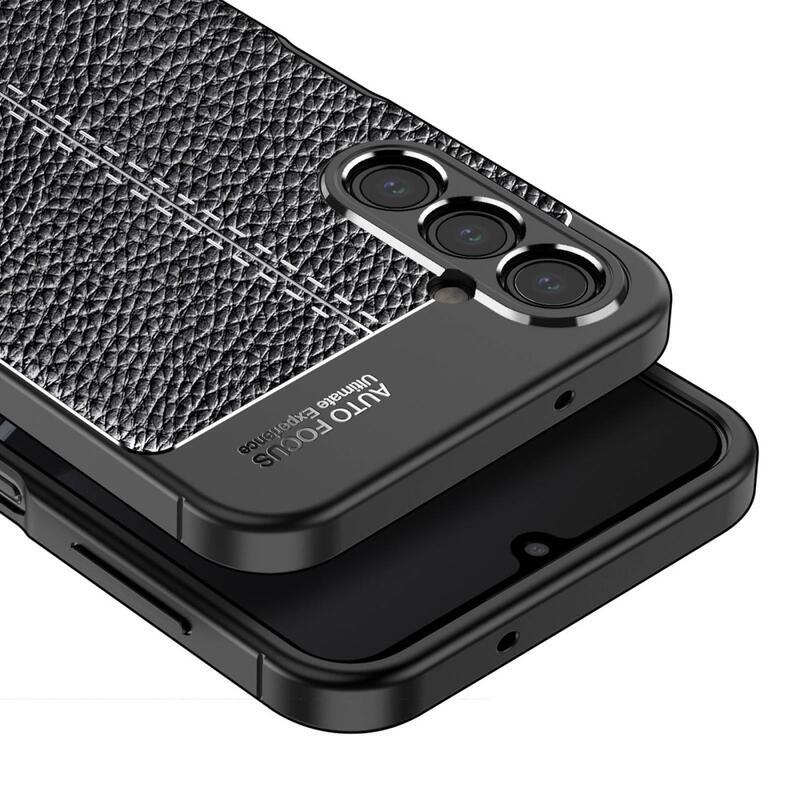 Litchi odolný gelový obal na Samsung Galaxy A14 4G/5G - černé