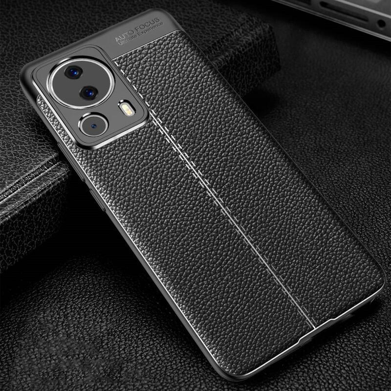 Litchi odolný gelový obal na Xiaomi 13 Lite - černý