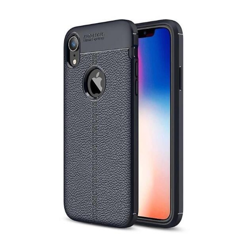 Litchi odolný gelový obal pro iPhone X/XS - modrý