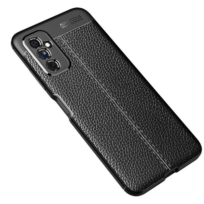 Litchi odolný gelový texturovaný obal na mobil Samsung Galaxy M52 5G - černý
