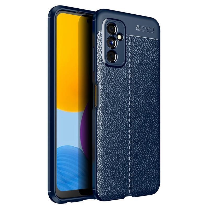 Litchi odolný gelový texturovaný obal na mobil Samsung Galaxy M52 5G - modrý