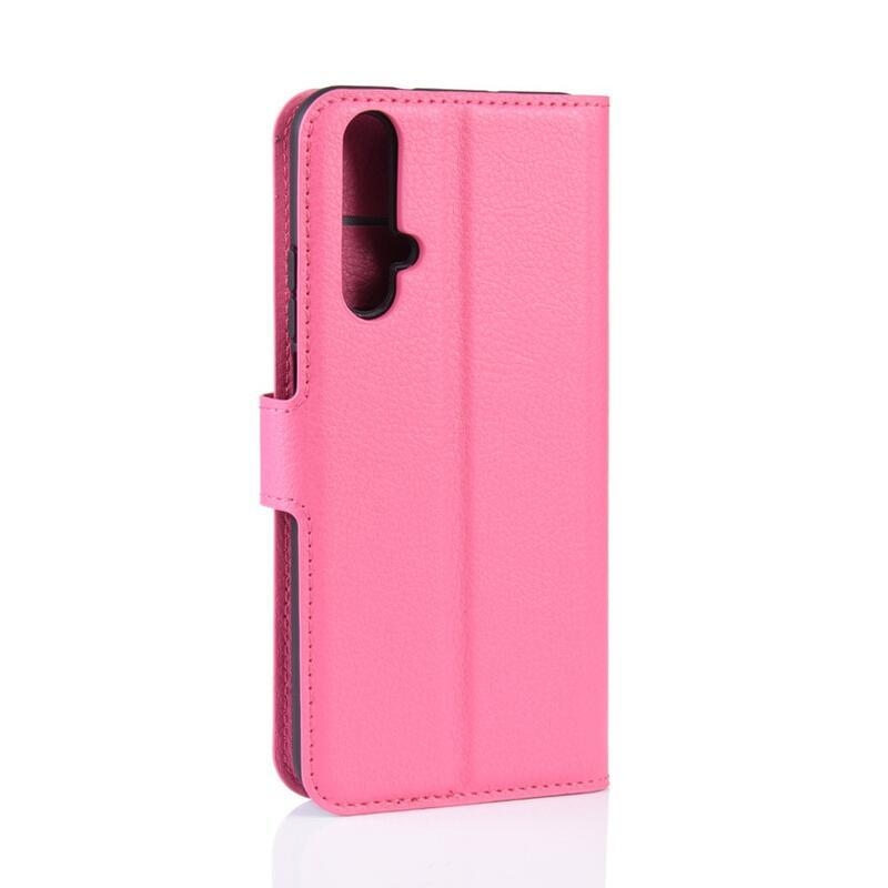 Litchi peněženkové pouzdro na Honor 20/Huawei Nova 5T - rose