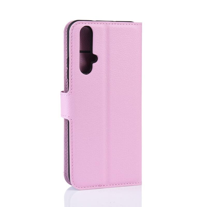 Litchi peněženkové pouzdro na Honor 20/Huawei Nova 5T - růžové