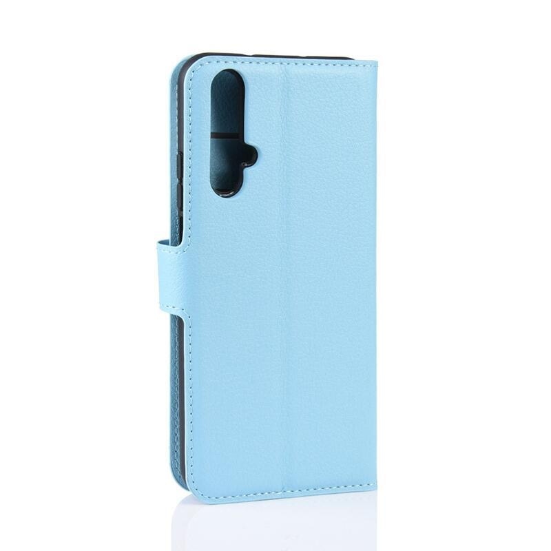 Litchi peněženkové pouzdro na Honor 20/Huawei Nova 5T - světlemodré