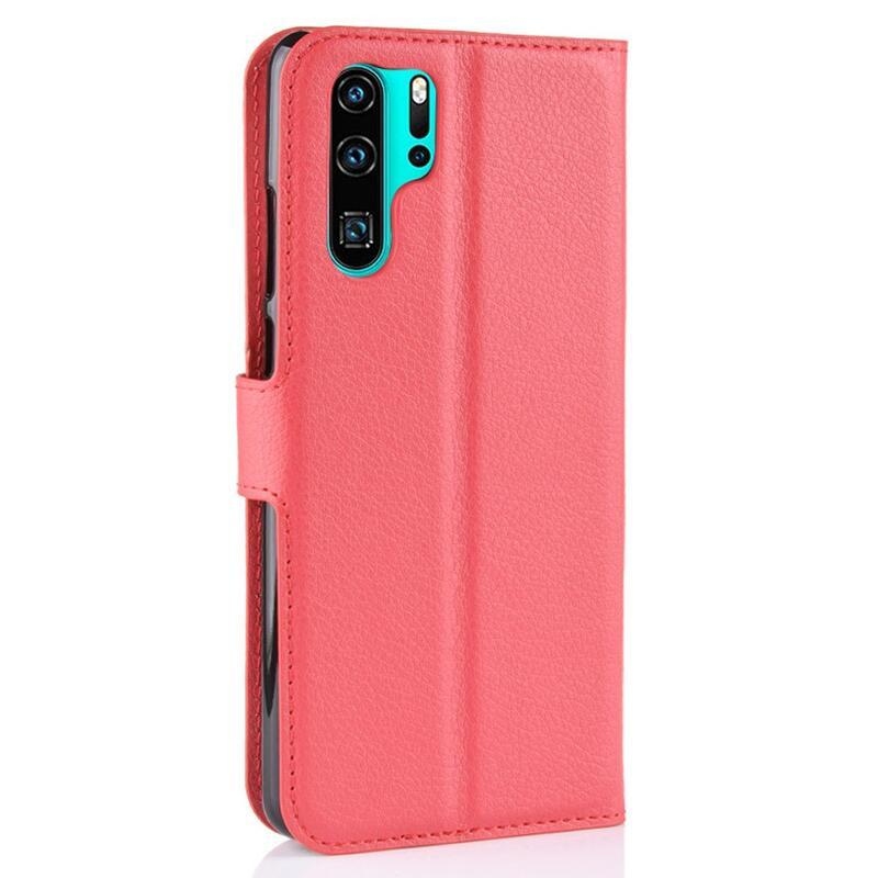 Litchi peněženkové pouzdro na Huawei P30 Pro - červené