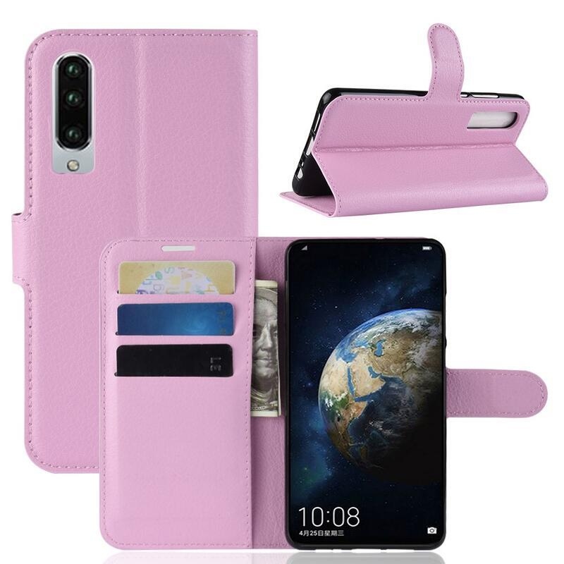 Litchi peněženkové pouzdro na Huawei P30 - růžové