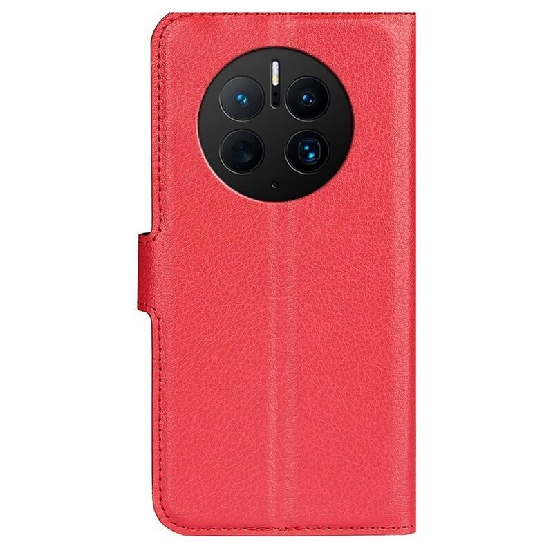 Litchi peněženkové pouzdro na mobil Huawei Mate 50 Pro - červené