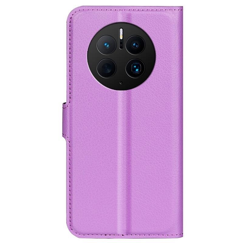 Litchi peněženkové pouzdro na mobil Huawei Mate 50 Pro - fialové