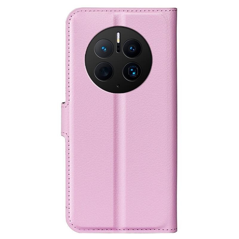 Litchi peněženkové pouzdro na mobil Huawei Mate 50 Pro - růžové