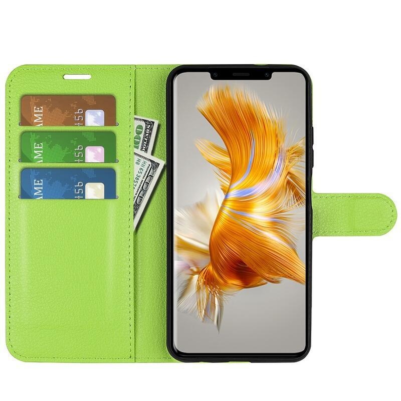 Litchi peněženkové pouzdro na mobil Huawei Mate 50 Pro - zelené