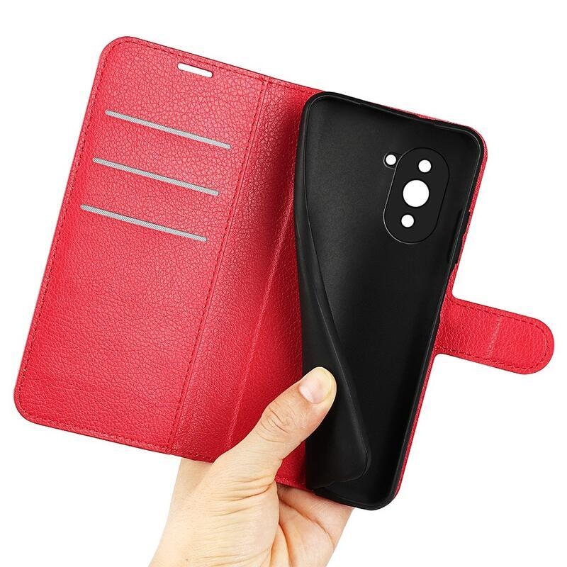 Litchi peněženkové pouzdro na mobil Huawei Nova 10 - červené