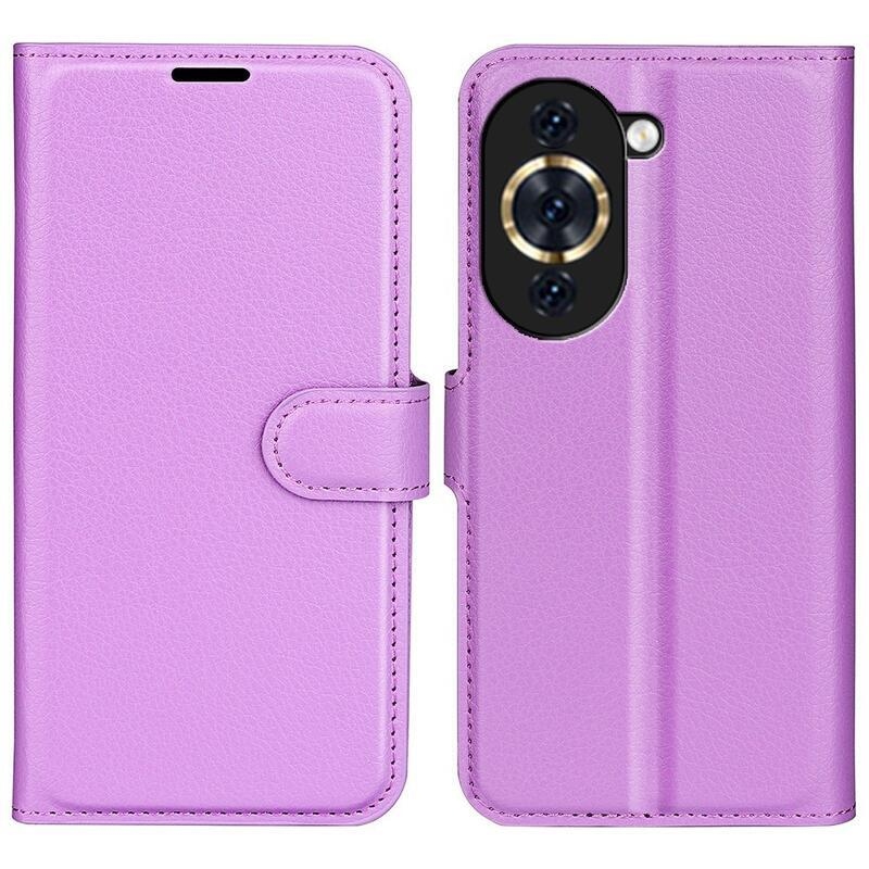Litchi peněženkové pouzdro na mobil Huawei Nova 10 - fialové