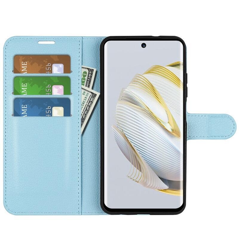 Litchi peněženkové pouzdro na mobil Huawei Nova 10 - modré