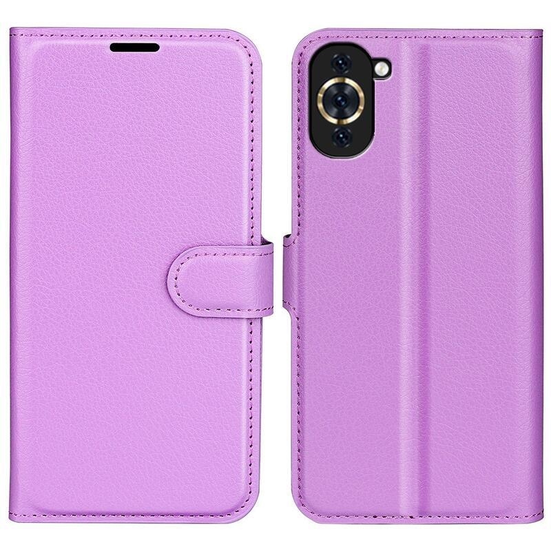 Litchi peněženkové pouzdro na mobil Huawei Nova 10 Pro - fialové