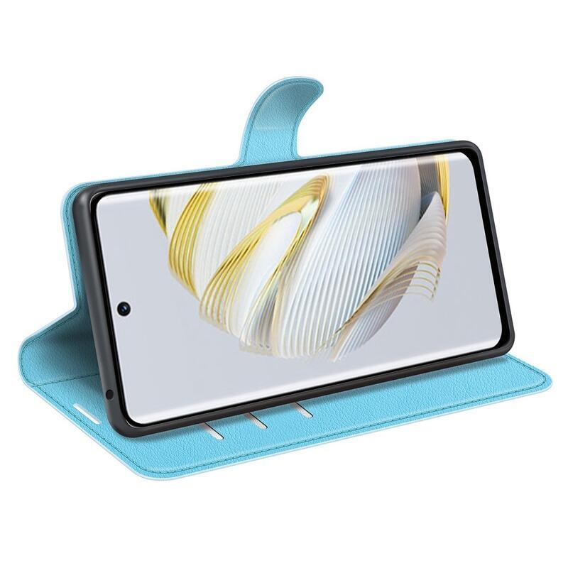 Litchi peněženkové pouzdro na mobil Huawei Nova 10 Pro - modré