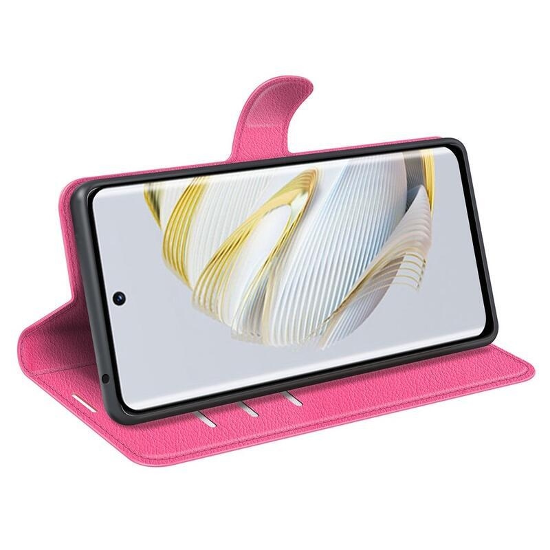 Litchi peněženkové pouzdro na mobil Huawei Nova 10 - rose