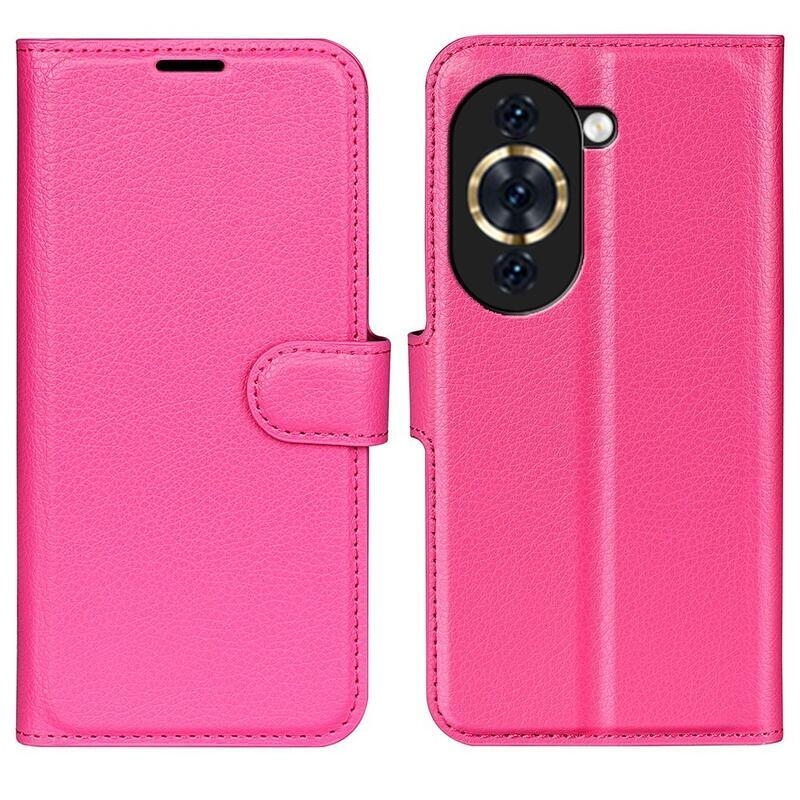 Litchi peněženkové pouzdro na mobil Huawei Nova 10 - rose