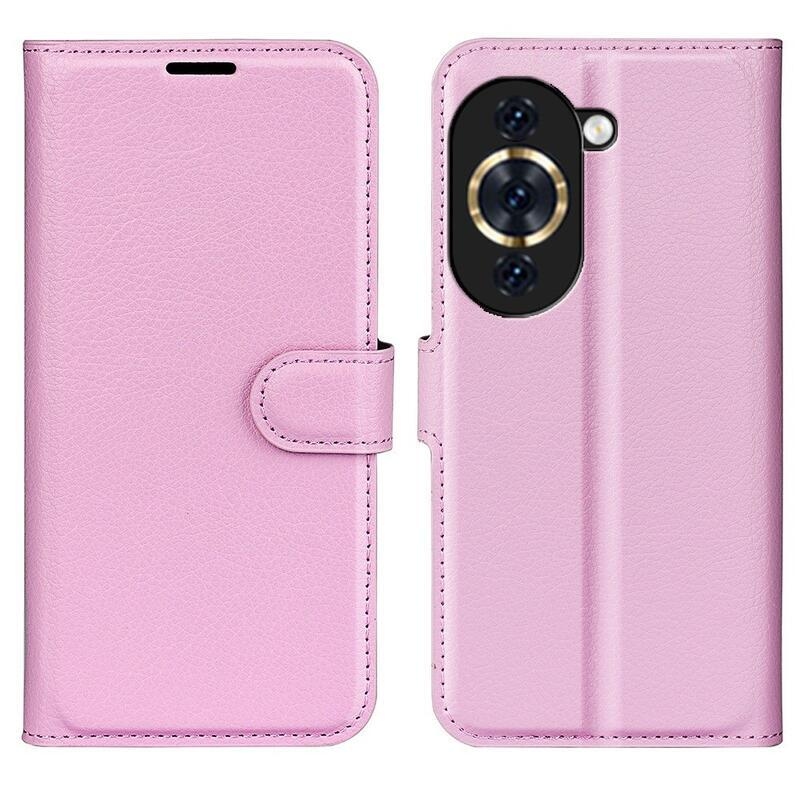 Litchi peněženkové pouzdro na mobil Huawei Nova 10 - růžové