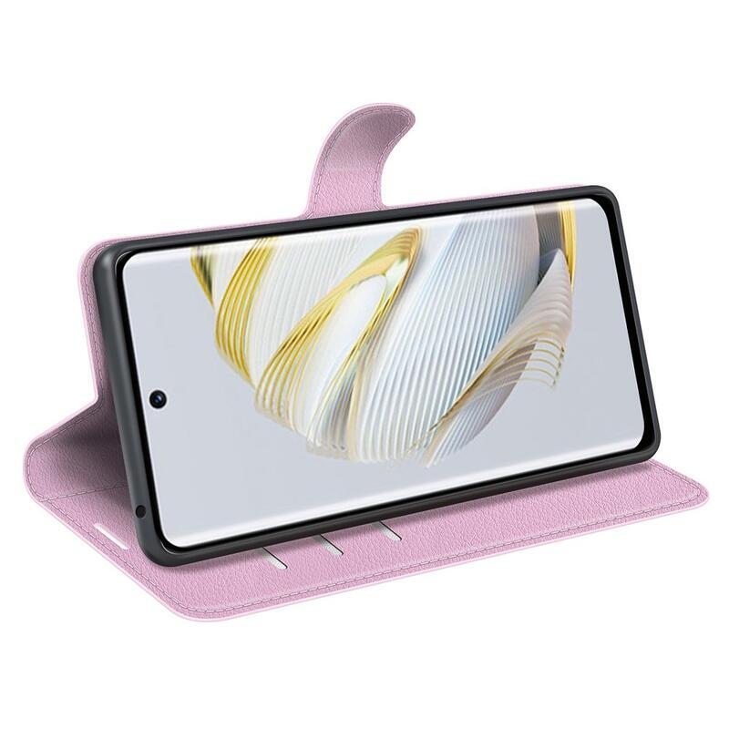 Litchi peněženkové pouzdro na mobil Huawei Nova 10 - růžové