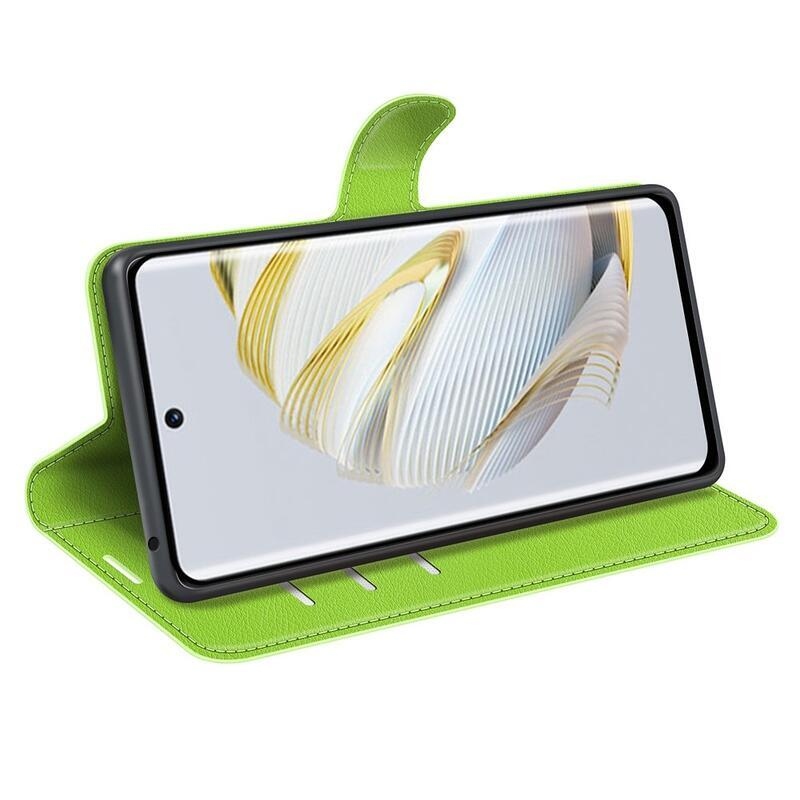 Litchi peněženkové pouzdro na mobil Huawei Nova 10 - zelené