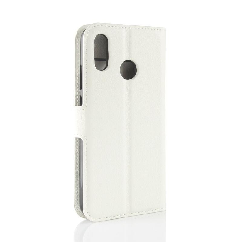 Litchi peněženkové pouzdro na mobil Huawei P30 Lite - bílé