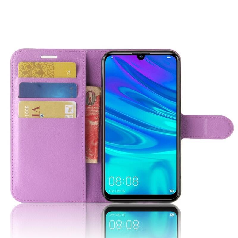 Litchi peněženkové pouzdro na mobil Huawei P30 Lite - fialové
