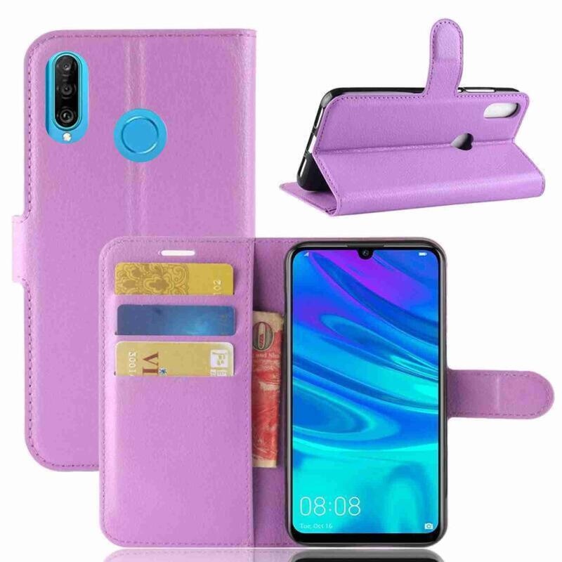 Litchi peněženkové pouzdro na mobil Huawei P30 Lite - fialové