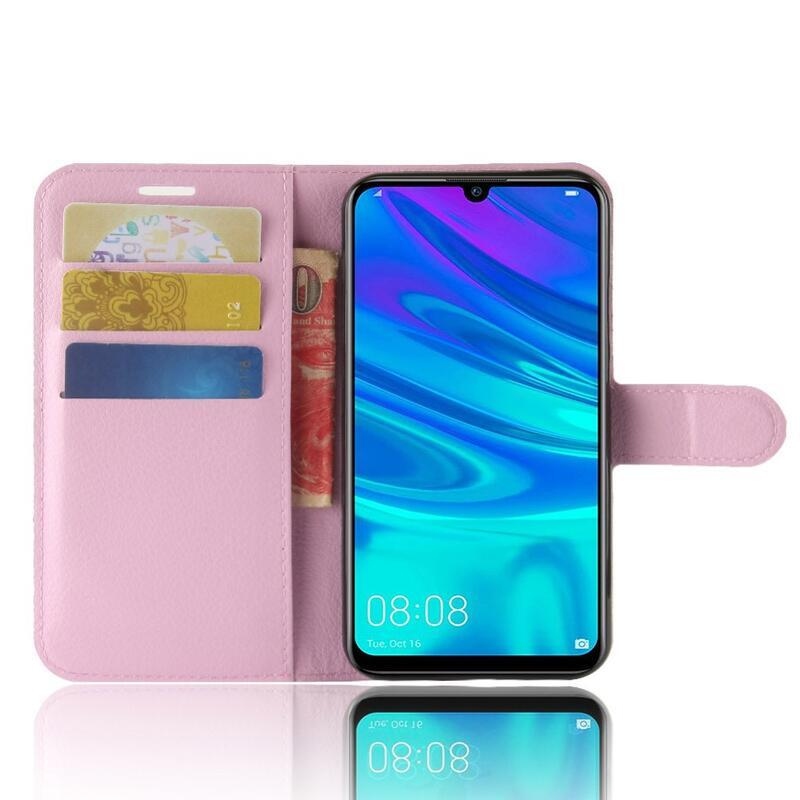 Litchi peněženkové pouzdro na mobil Huawei P30 Lite - růžové