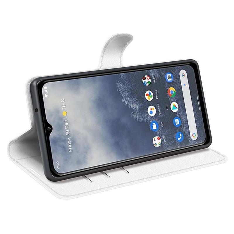 Litchi peněženkové pouzdro na mobil Nokia G60 5G - bílé