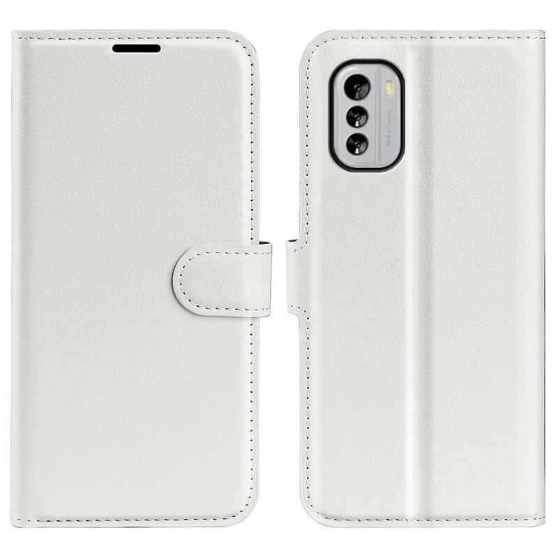 Litchi peněženkové pouzdro na mobil Nokia G60 5G - bílé
