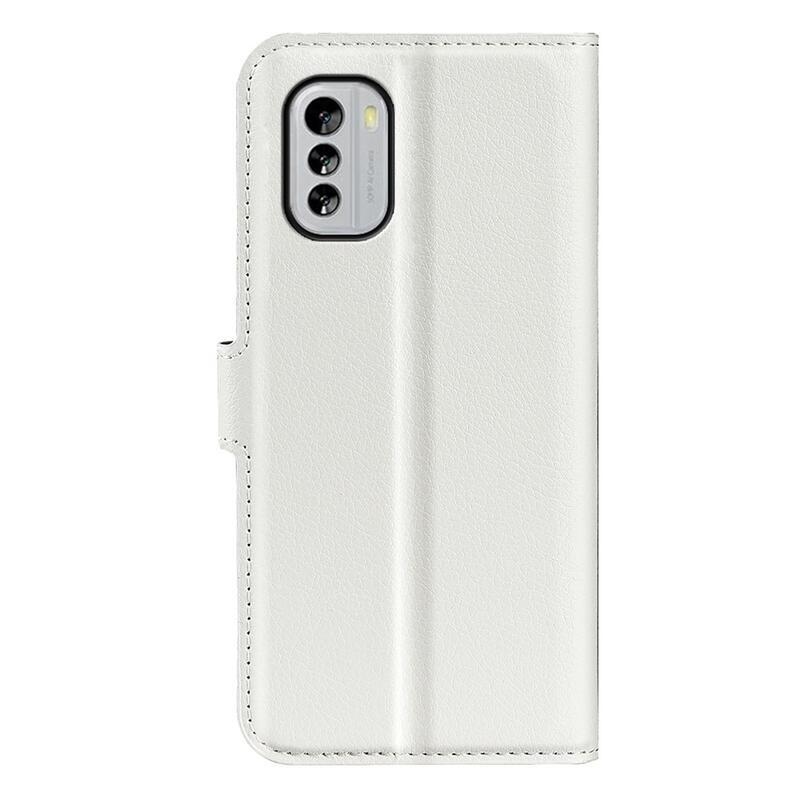 Litchi peněženkové pouzdro na mobil Nokia G60 5G - bílé