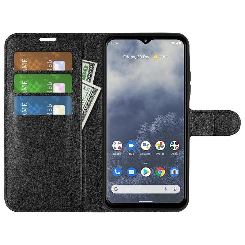 Litchi peněženkové pouzdro na mobil Nokia G60 5G - černé