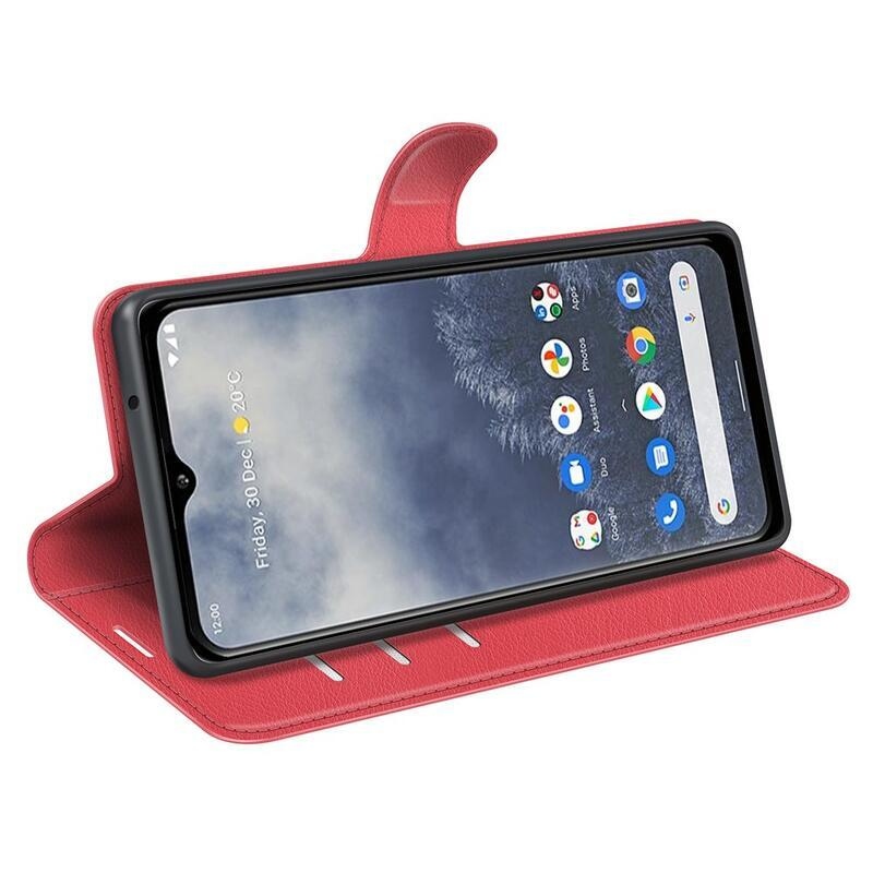 Litchi peněženkové pouzdro na mobil Nokia G60 5G - červené