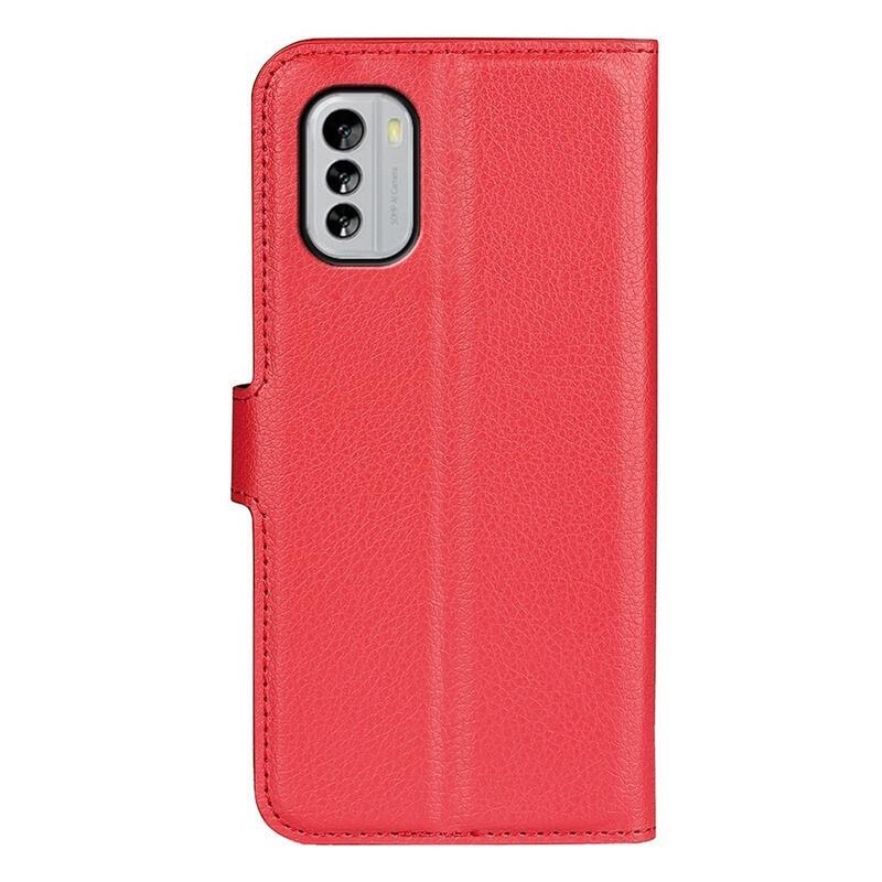 Litchi peněženkové pouzdro na mobil Nokia G60 5G - červené