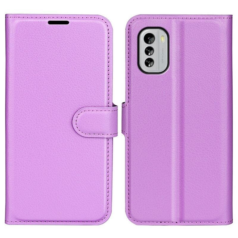 Litchi peněženkové pouzdro na mobil Nokia G60 5G - fialové