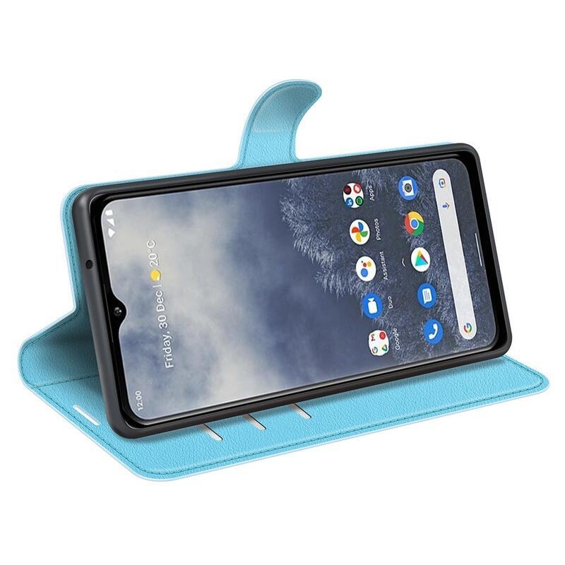 Litchi peněženkové pouzdro na mobil Nokia G60 5G - modré