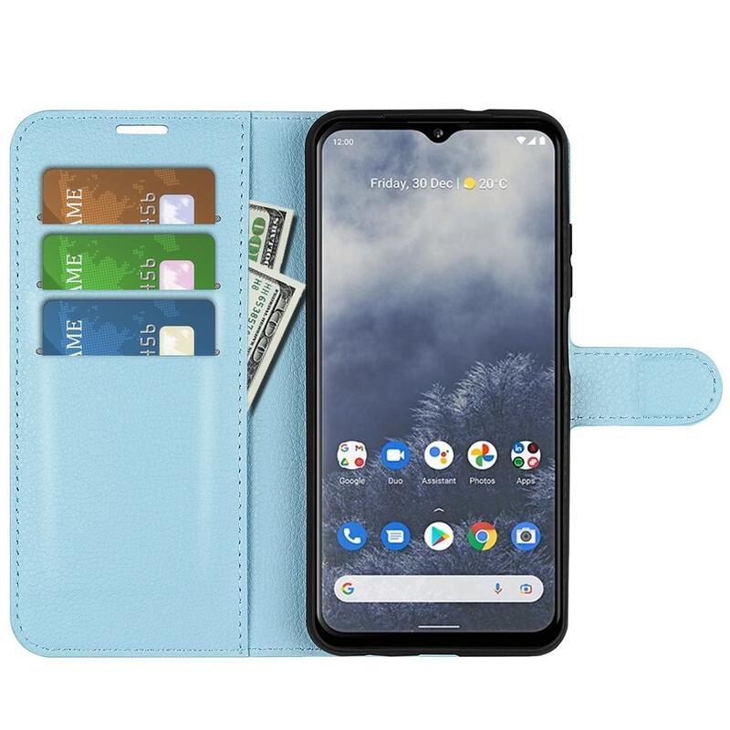 Litchi peněženkové pouzdro na mobil Nokia G60 5G - modré