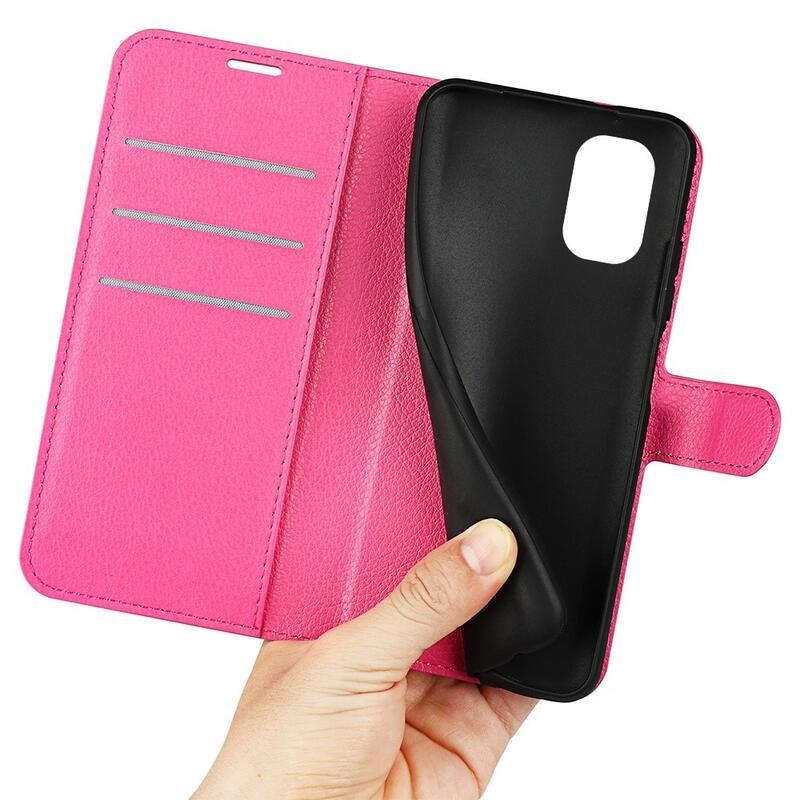 Litchi peněženkové pouzdro na mobil Nokia G60 5G - rose
