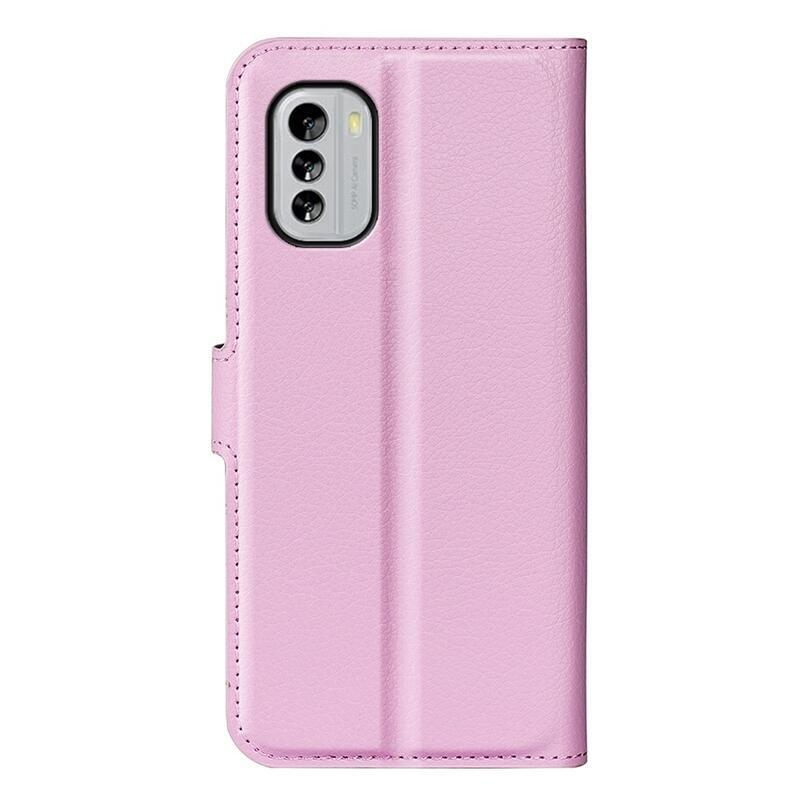 Litchi peněženkové pouzdro na mobil Nokia G60 5G - růžové