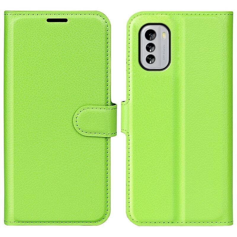 Litchi peněženkové pouzdro na mobil Nokia G60 5G - zelené
