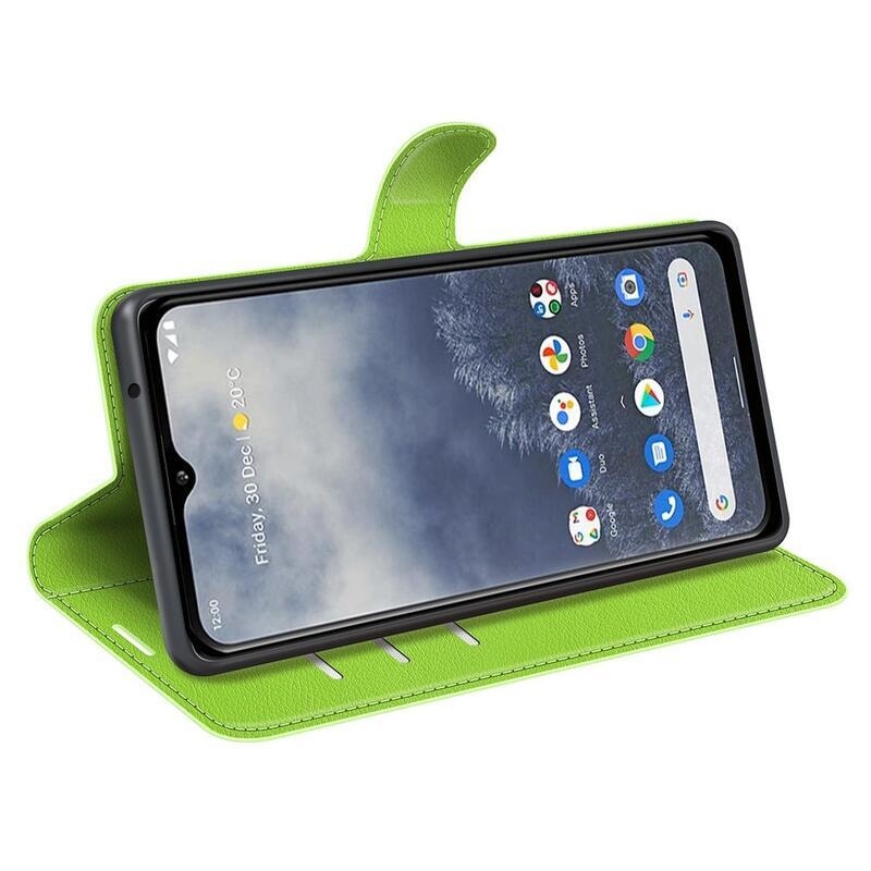 Litchi peněženkové pouzdro na mobil Nokia G60 5G - zelené