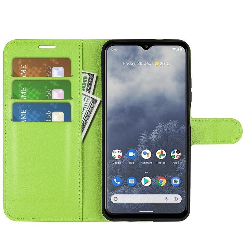 Litchi peněženkové pouzdro na mobil Nokia G60 5G - zelené