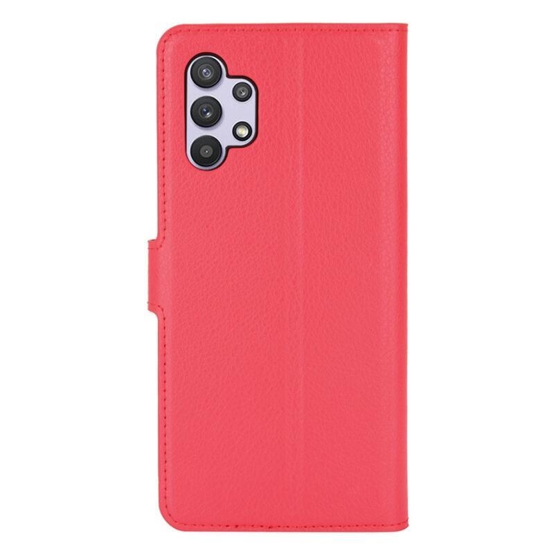 Litchi peněženkové pouzdro na mobil Samsung Galaxy A32 4G - červené