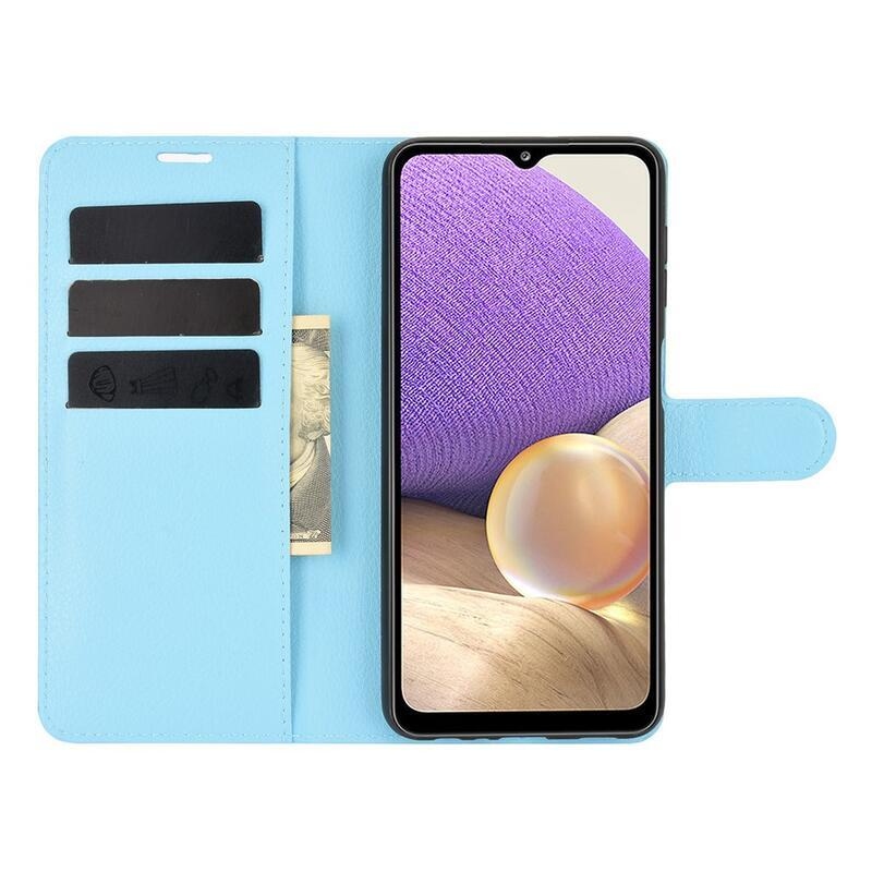Litchi peněženkové pouzdro na mobil Samsung Galaxy A32 4G - modré