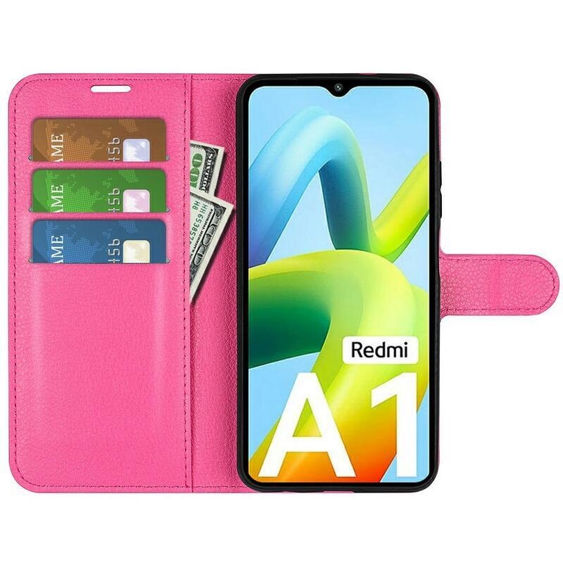 Litchi peněženkové pouzdro na mobil Xiaomi Redmi A1/Redmi A2 - rose