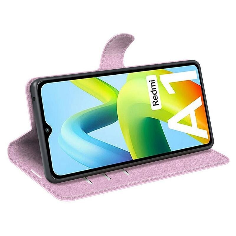 Litchi peněženkové pouzdro na mobil Xiaomi Redmi A1/Redmi A2 - růžové