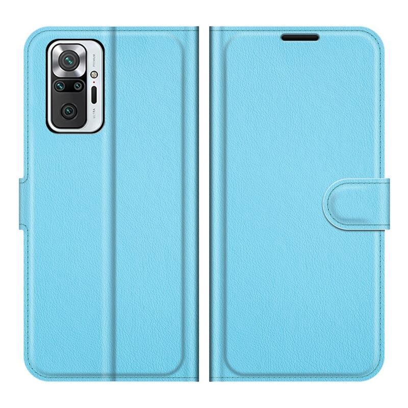 Litchi peněženkové pouzdro na mobil Xiaomi Redmi Note 10 Pro - modré